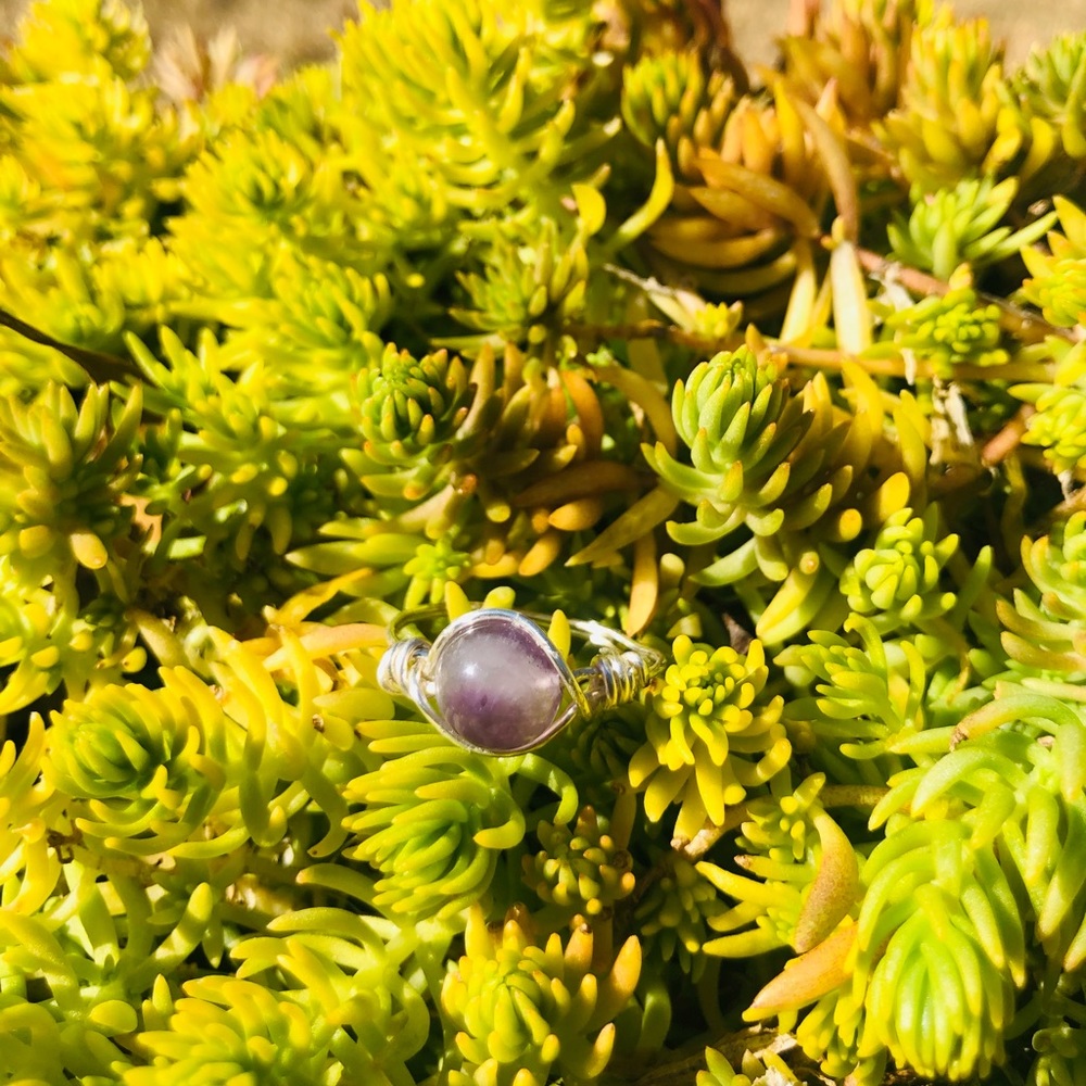 Silver Amethyst Wire Wrapped Ring